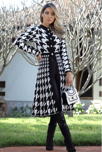 casaco tricot preto feminino