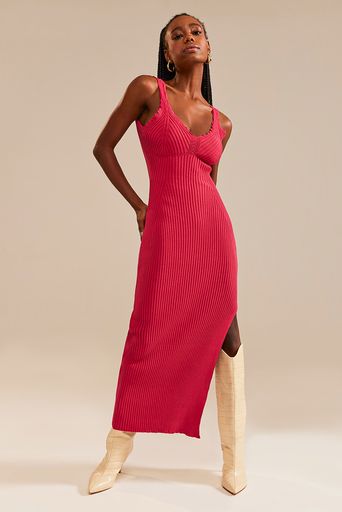 Vestido-Tricot-Midi-Luciana-Vermelho-Cardeal-Principal