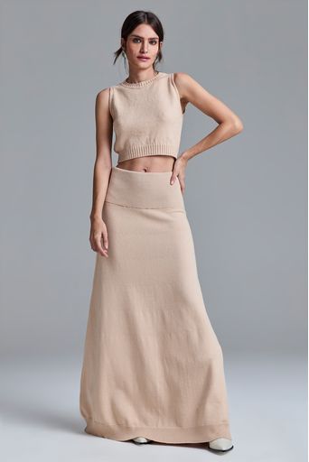 Saia-Tricot-Midi-Amira-Bege-Almond-Principal