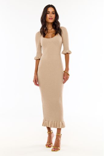 Vestido-Tricot-Midi-Charlie-Bege-Mocha-Principal