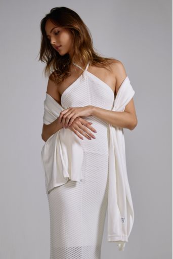 Vestido-Tricot-Isis---Pashimina-Off-White-PASHIMINA-Costas